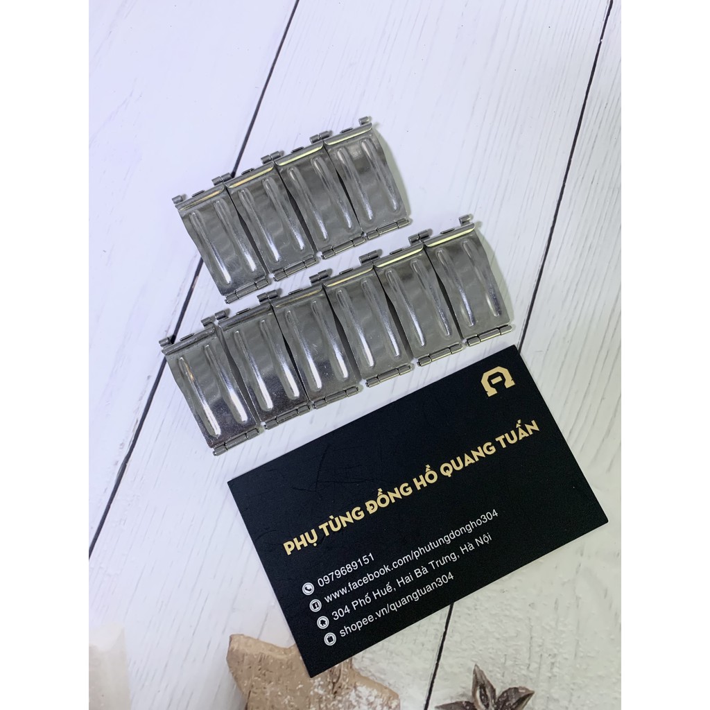 Bản lề gập cho khóa dây kim loại đồng hồ - Màu Trắng bạc - Silver