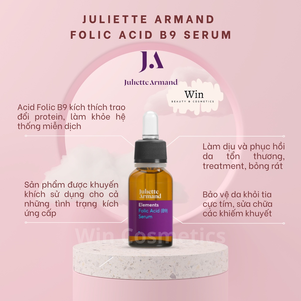 Serum B9 Juliette Armand Tinh chất phục hồi làm dịu da, Folic Acid B9 Serum JA 20ml Hàng chính hãng
