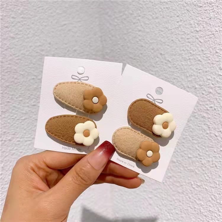 Kẹp Tóc Mini Màu Cà Phê Sữa Gấu Dễ Thương Cho Bé Gái