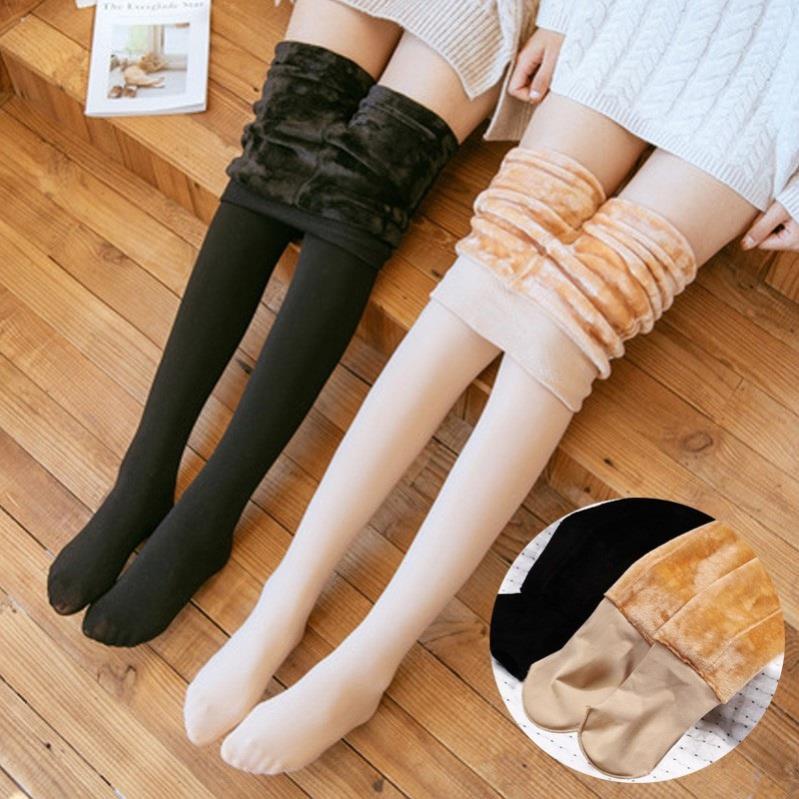 Quần tất nữ lót lông, quần giữ nhiệt xuất Hàn, quần giữ nhiệt loại 1 màu da đen siêu ấm