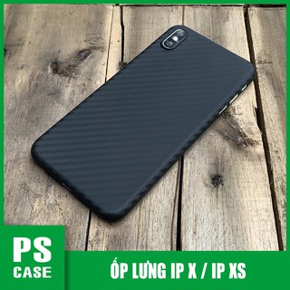 Ốp lưng siêu mỏng, vân carbon dành cho iphone x / iphone xs - màu đen - ps case phân phối