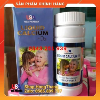 [Viên Uống] LIQUID Calcium bổ sung canxi Chống Còi Xương, Loãng Xương, kém phát triển,ngăn ngừa thoái hóa | USA Pharma
