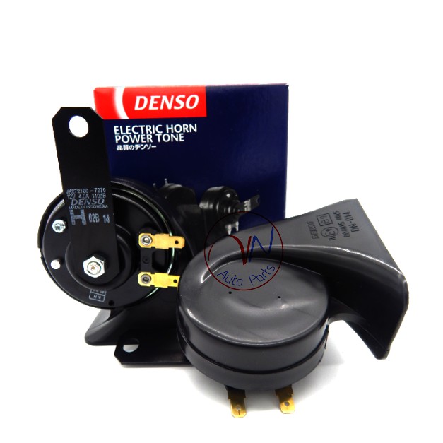 Còi sên denso Indonesia 12v L+H, Tặng kèm 2 giắc bắt mass vs pass chuyển góc 90 độ.