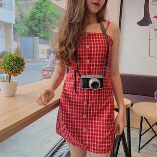 ĐẦM CARO ĐỎ 2S NƠ LƯNG