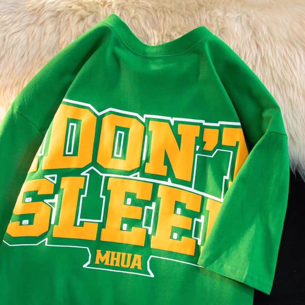 Áo thun form rộng DON'T SLEEP tay lỡ 100% cotton unisex nam nữ (Ảnh thật/Có sẵn) | BigBuy360 - bigbuy360.vn