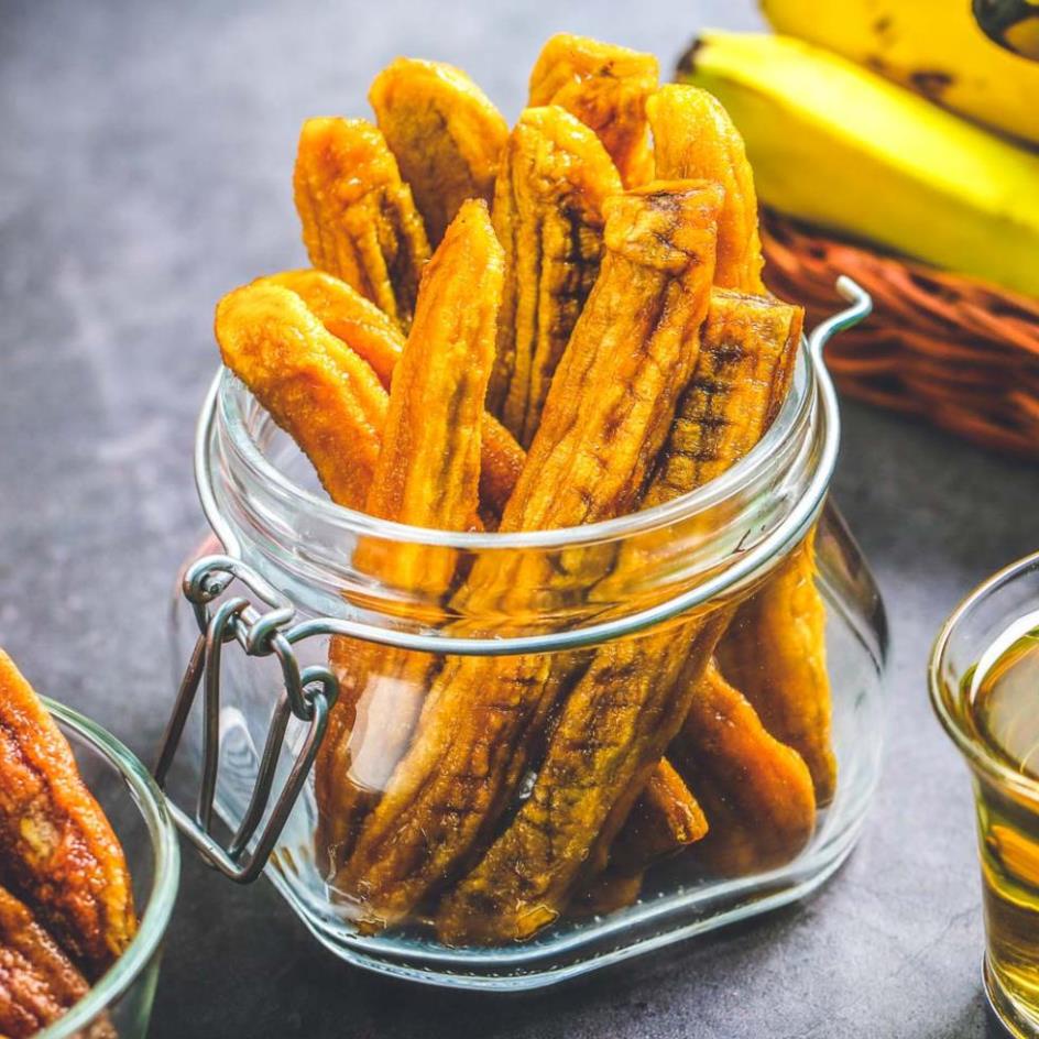 CHUỐI SẤY DẺO  1KG, đồ ăn vặt, nấu chè cực ngon
