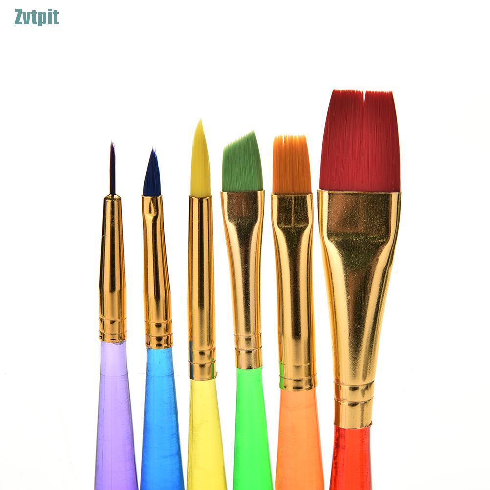 Set 6 cọ vẽ tranh màu nước cán nilon cho bé