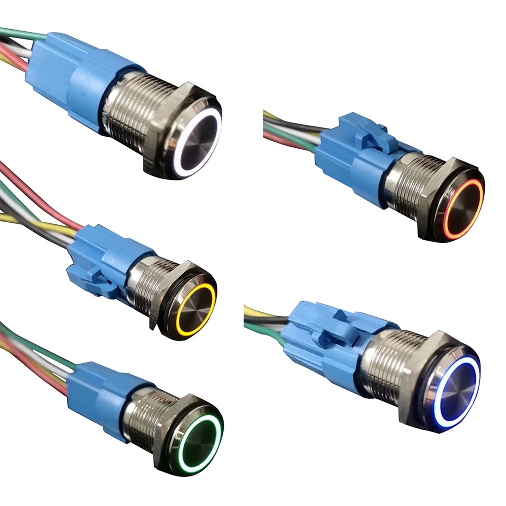 Công tắc đèn LED tự khóa 16mm chống thấm nước
