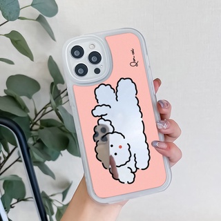 Ốp điện thoại iphone gương cạnh vuông little cat 6-6plus-7-7plus-8-8plus-x-xr-xs-11-12-13-pro-max-plus-promax