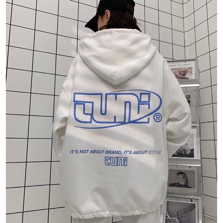 Áo Hoodie Thụng Dáng Rộng Unisex TUNI Dưới 68kg Chất Nỉ Bông Cotton - Uni Lót Lông