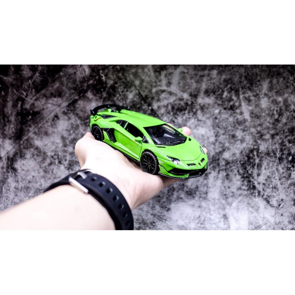 MÔ HÌNH XE LAMBORGHINI AVENTADOR SVJ GREEN 1:32 MINIAUTO 7478