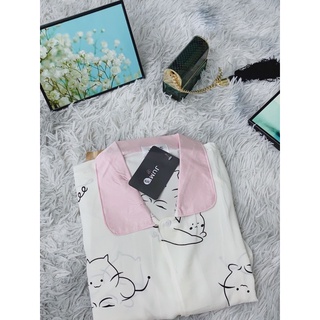 Pijama lụa MANGO sen cộc dài nữ tính💃💃
