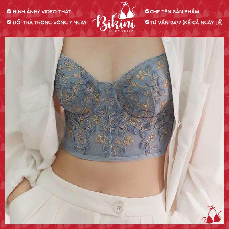 ❣️CÓ SẴN👙 [LOẠI 1 - NHIỀU HOA] Bộ Corset Vintage Thêu Hoa Dáng Bra Cổ Điển Đệm Mỏng Có Gọng Nâng Ngực Sexy A05 | BigBuy360 - bigbuy360.vn