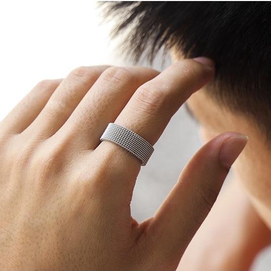Nhẫn Nam Nữ Xích Elas Ring Phong Cách Hiphop Màu Đen Bạc Đẹp Cao Cấp - Nhẫn Chất liệu Titan Không Gỉ - Elas Ring Maxshop