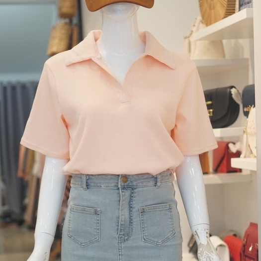Áo Polo Thun Nữ Ngắn Tay Chất Cotton tổ ong