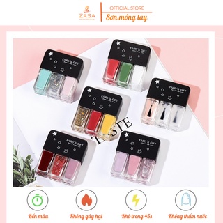 Sơn móng tay 3 màu (3 trong 1) Zasa, nhiều màu sắc dễ thương, gel lạnh nhanh khô không cần hơ máy tiện dụng