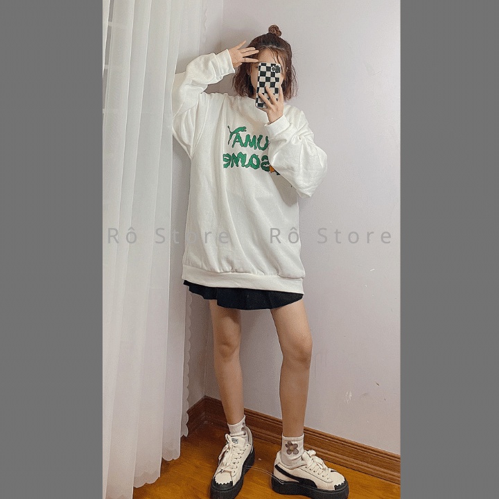 Áo sweater nữ/Áo nỉ form rộng tây bồng unisex dễ phối đồ hình in thú cưng cute chất nỉ bông dày dặn RÔ STORE SW28 | BigBuy360 - bigbuy360.vn