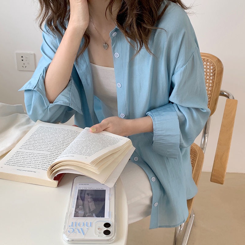 Áo Sơ Mi Mỏng Tay Dài Chống Nắng Phong Cách Mới Mùa Thu Cho Nữ