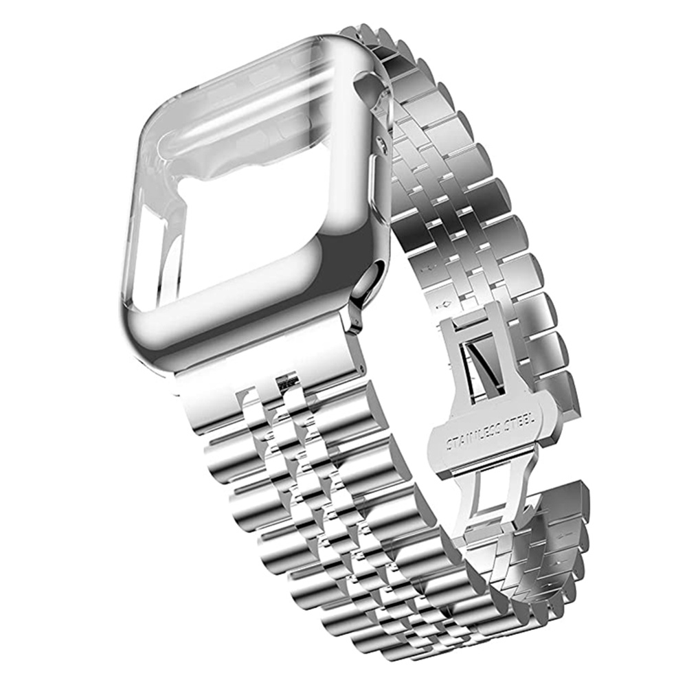 Dây Đeo Inox + TPU Cho Đồng Hồ Thông Minh Apple watch 45mm 44mm 42mm 41mm 40mm 38mm se 7 / 6 / 5 / 4 / 3