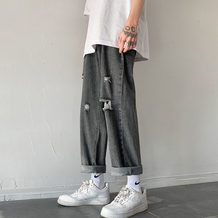 Quần Jeans Lửng Ống Đứng Thời Trang Cho Nam