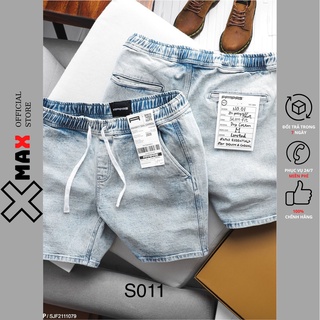 quần short jean nam cạp chun cao cấp, quần lửng bò có dây rút xịn xò cao cấp Xmax B029