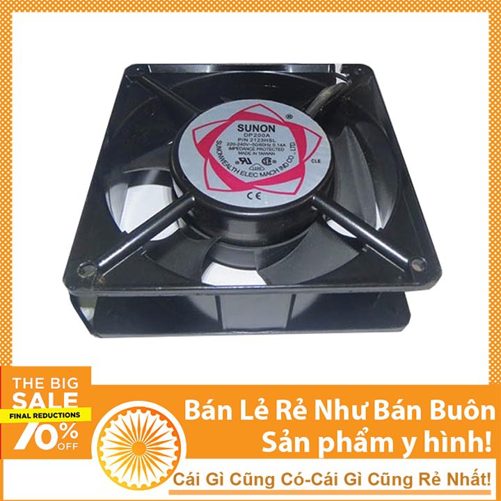 Quạt Tản Nhiệt SUNON 220V 0.14A 12x12x4cm | BigBuy360 - bigbuy360.vn