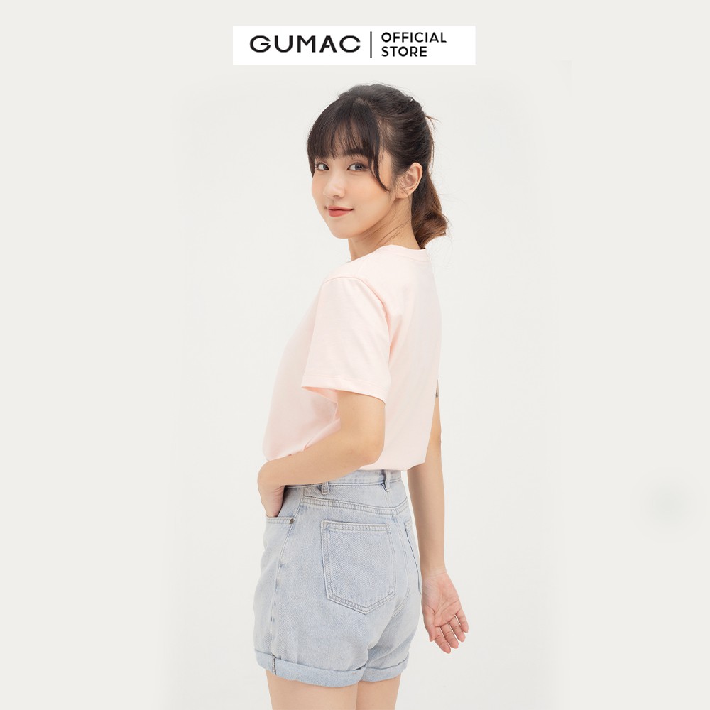 [Mã WABRGM11 giảm 10% đơn 250K] Áo thun nữ in chữ G Love GUMAC couple dễ thương ATB825 | BigBuy360 - bigbuy360.vn