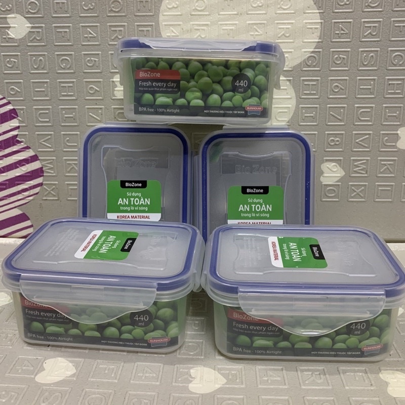 Hộp bảo quản thực phẩm khô BioZone Sunhouse 440ml