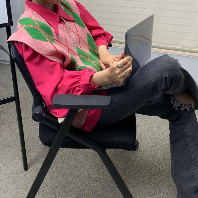 Set Áo Sơ Mi + Áo Dệt Kim Dáng Rộng Màu Sắc Ngọt Ngào Phong Cách Phương Tây Thời Trang Cho Nữ