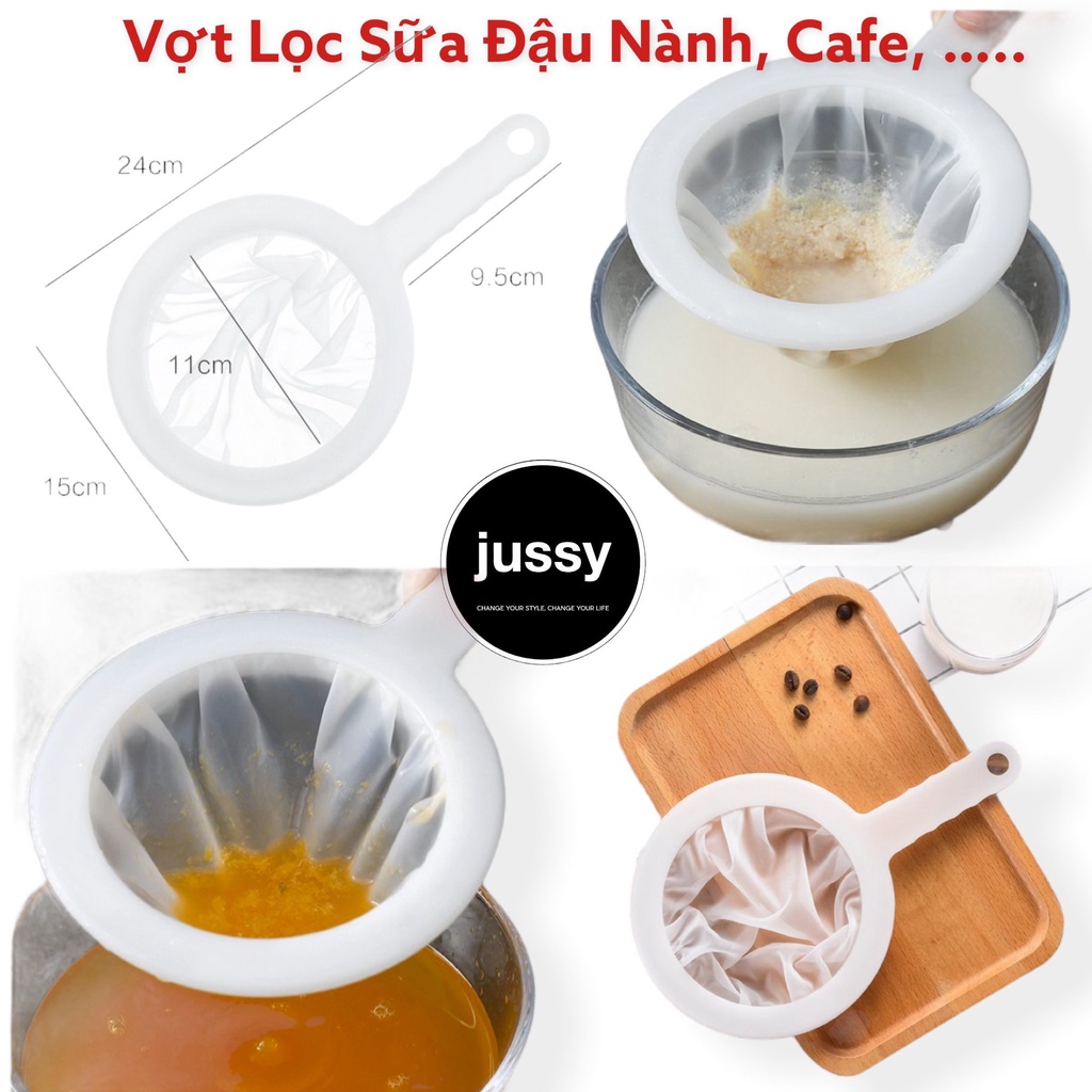 Vợt Lọc Sữa Đậu Nành, Cà Phê, Nước Ép Hoa Quả, Sữa Hạt, Trà, Gia Vị Tiện Dụng, Lưới lọc Siêu Mịn Kích thước 24x14cm