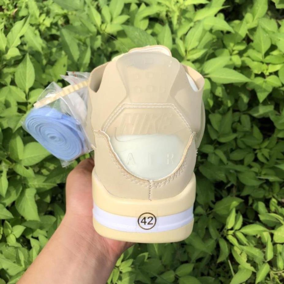 Giày air jordan 4 retro off white kem , Giày sneaker JD4 màu kem siêu hot mới nhất