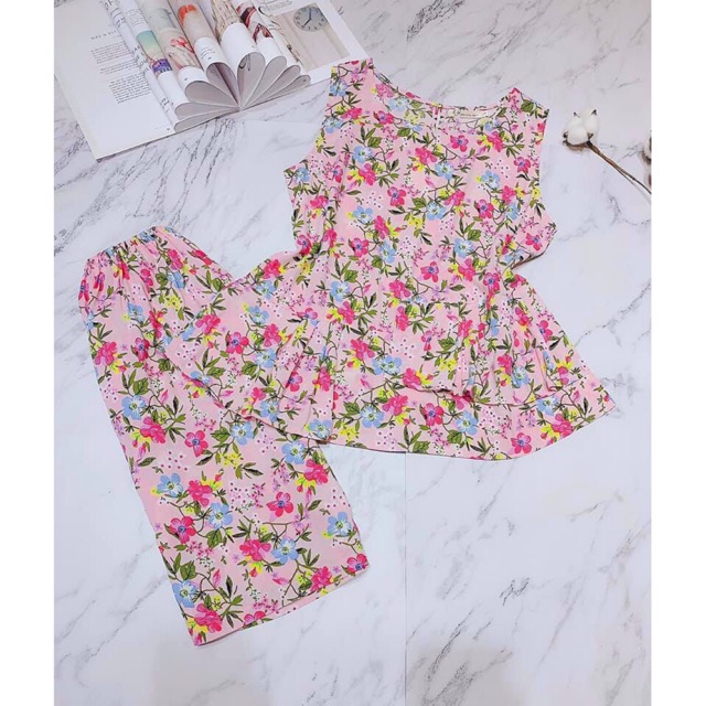 Combo bộ mặc nhà lanh lụa