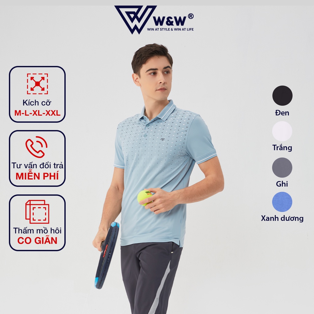 Áo Polo Nam Tay Ngắn W&W Thiết Kế 3 Cúc Cài, Cổ Đứng Tôn Dáng, Lịch Lãm, Vải Co Giãn Tốt, Bền Màu, Thoáng Khí WPO82S
