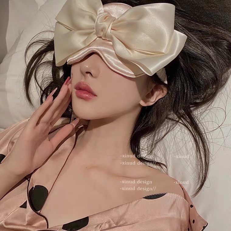Mặt Nạ Che Mắt Ngủ Đính Nơ Phong Cách Hàn Quốc Dành Cho Nữ