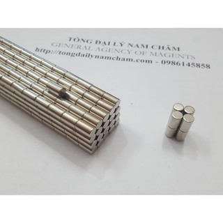 Nam châm viên 6x10mm trắng đất hiếm
