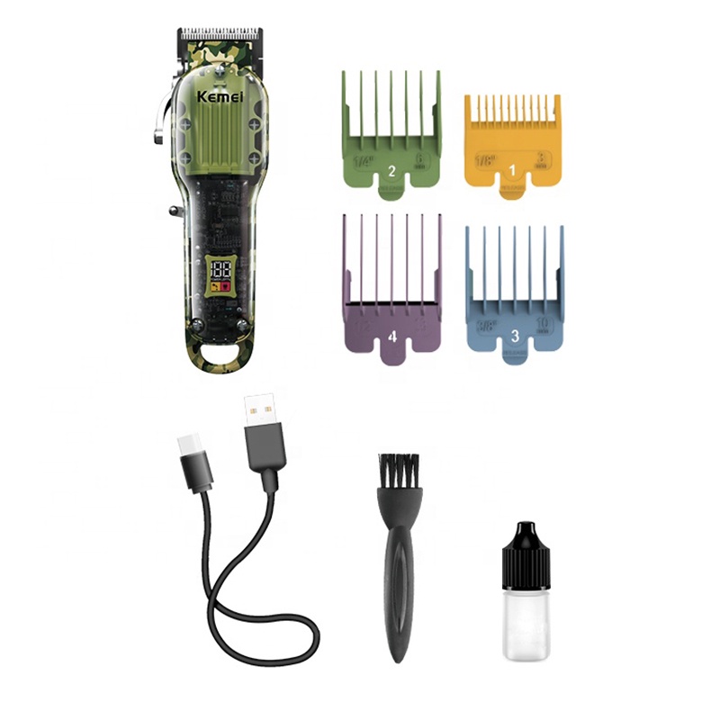 Tông Đơ Cắt Tóc Chuyên Nghiệp Kemei KM-1926 Sạc USB Có Màn Hình LCD