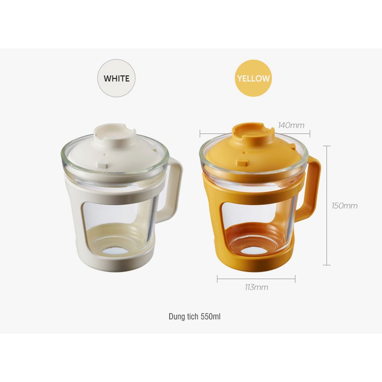 Ly Úp Mỳ Nấu Mỳ Thủy Tinh Chịu Nhiệt Lock&Lock Easy Cook Ramen Cup LLG480 [550ML]