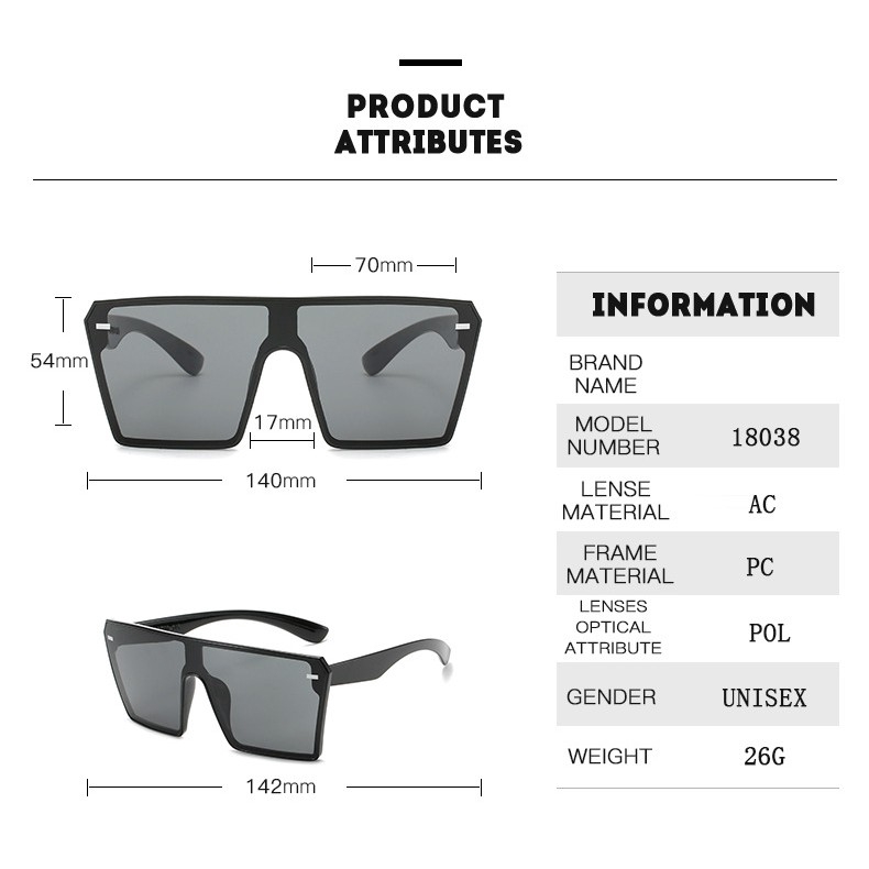 Kính râm cỡ lớn chống tia UV400 phong cách sành điệu cho nữ