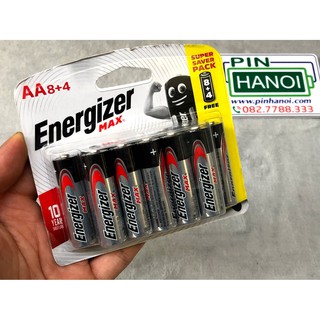 Bộ 12 pin tiểu Energizer Alkaline AA E91 BB8+4
