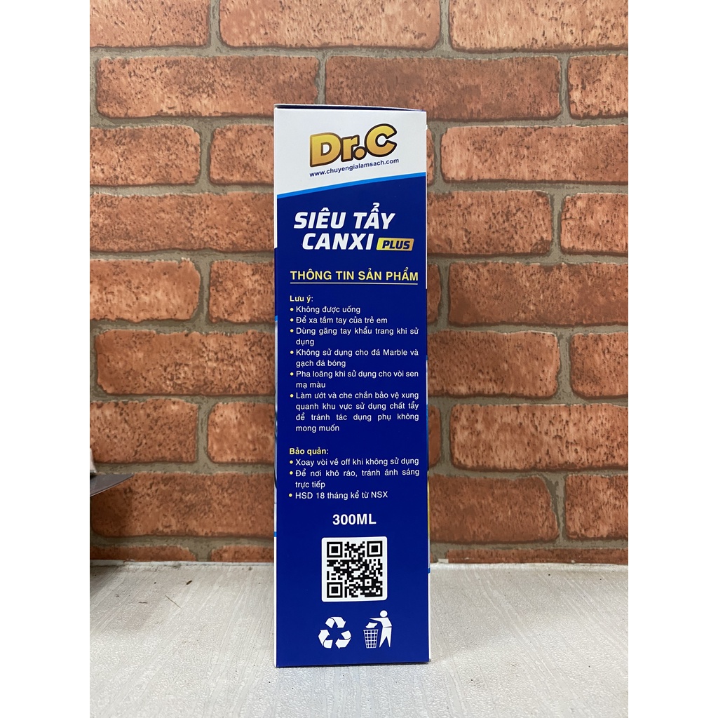 Tẩy cặn canxi 4G Plus DrC 300ML vệ sinh nhà tắm làm sạch các vết bẩn đóng cặn
