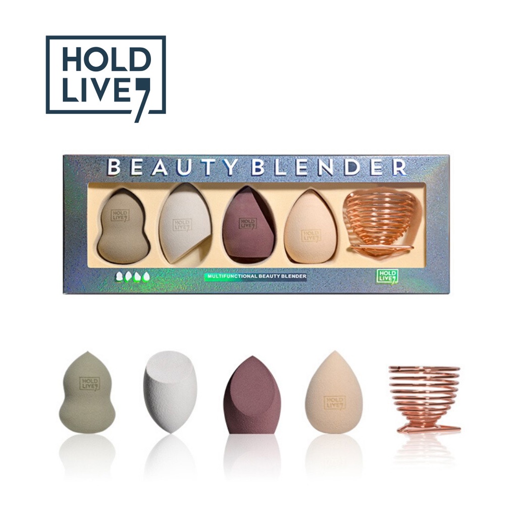 Set Bông Mút Trang Điểm HOLD LIVE Beauty Blender Chính Hãng [HL302]