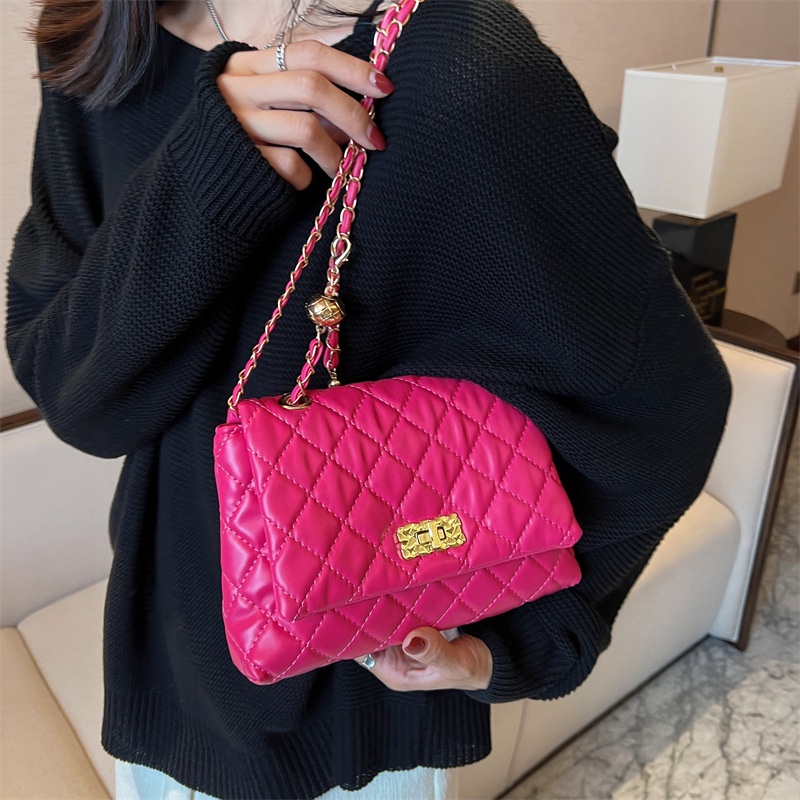 Túi đeo chéo JASMIN NOIR họa tiết caro dây xích thời trang cho nữ