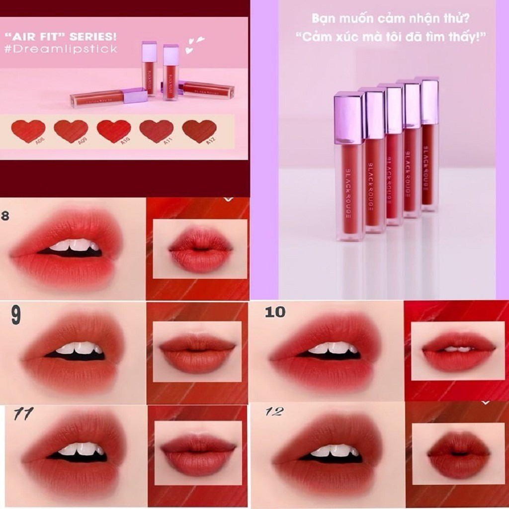 [Full Màu] Son Kem Lì Hàn Quốc Black Rouge Air Fit Velvet Tint 4.5g