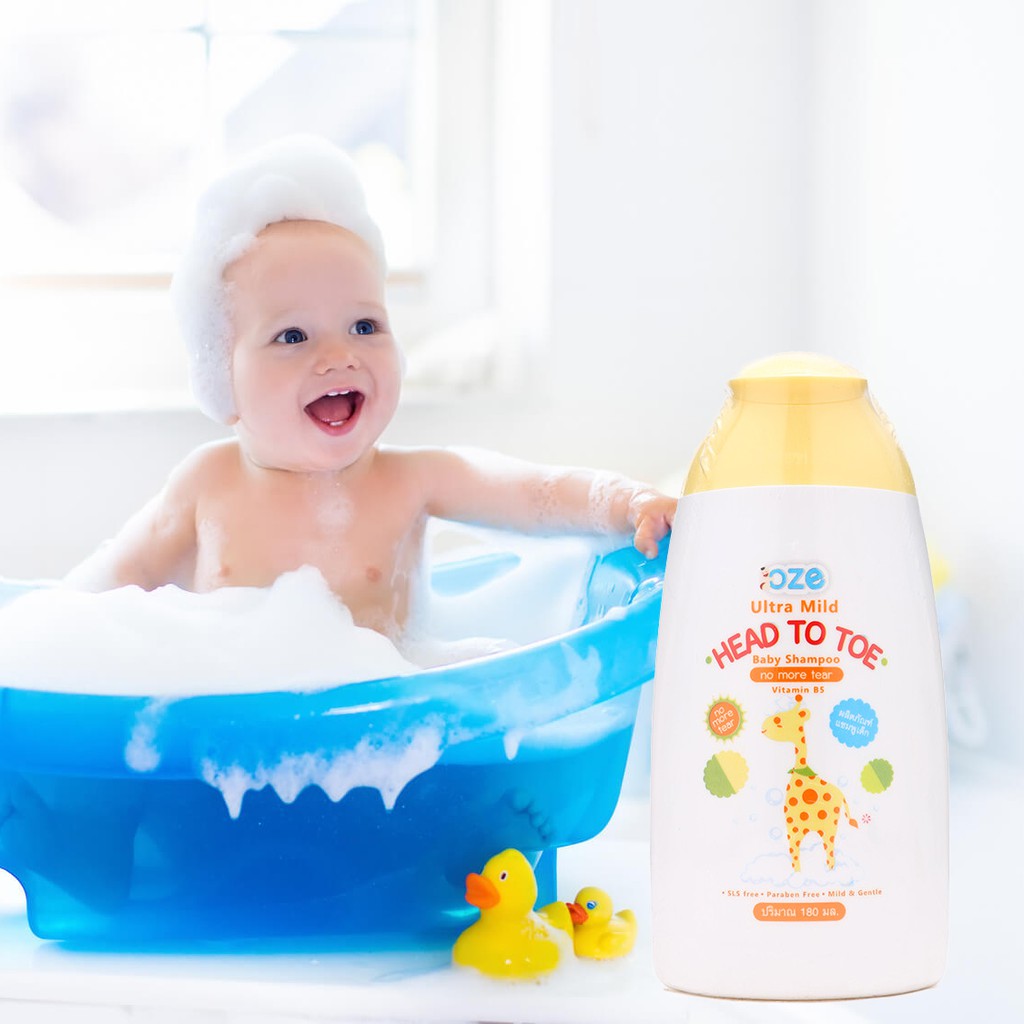 Sữa tắm gội trẻ em OZE Ultra Mild Head To Toe - Hết rôm say, mẩn ngứa, an toàn cho da bé