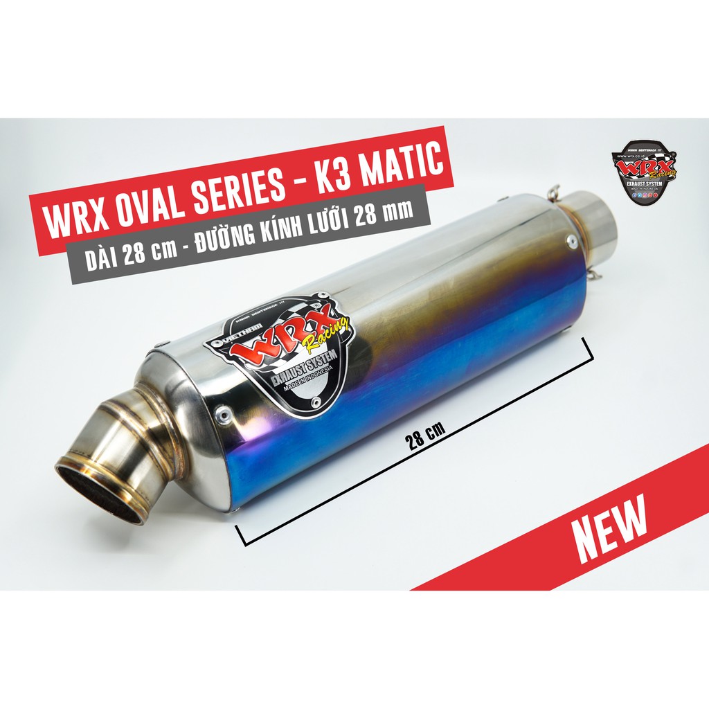 Pô WRX xe tay ga Oval K3 Matic Titan Half Blue