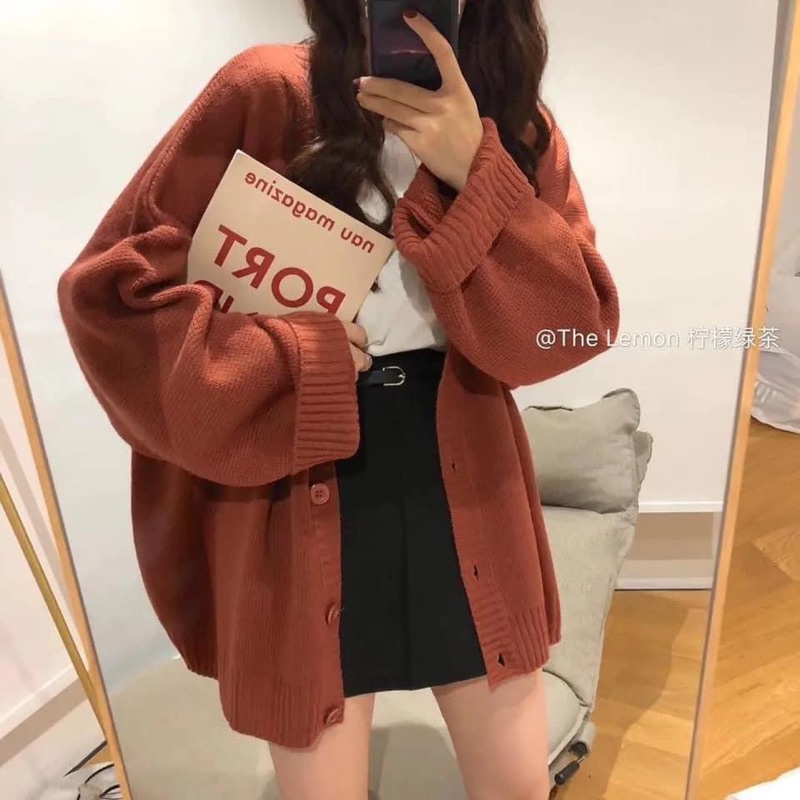 [ SẴN  ] áo khoác cardigan len dài phong cách Hàn Quốc | BigBuy360 - bigbuy360.vn