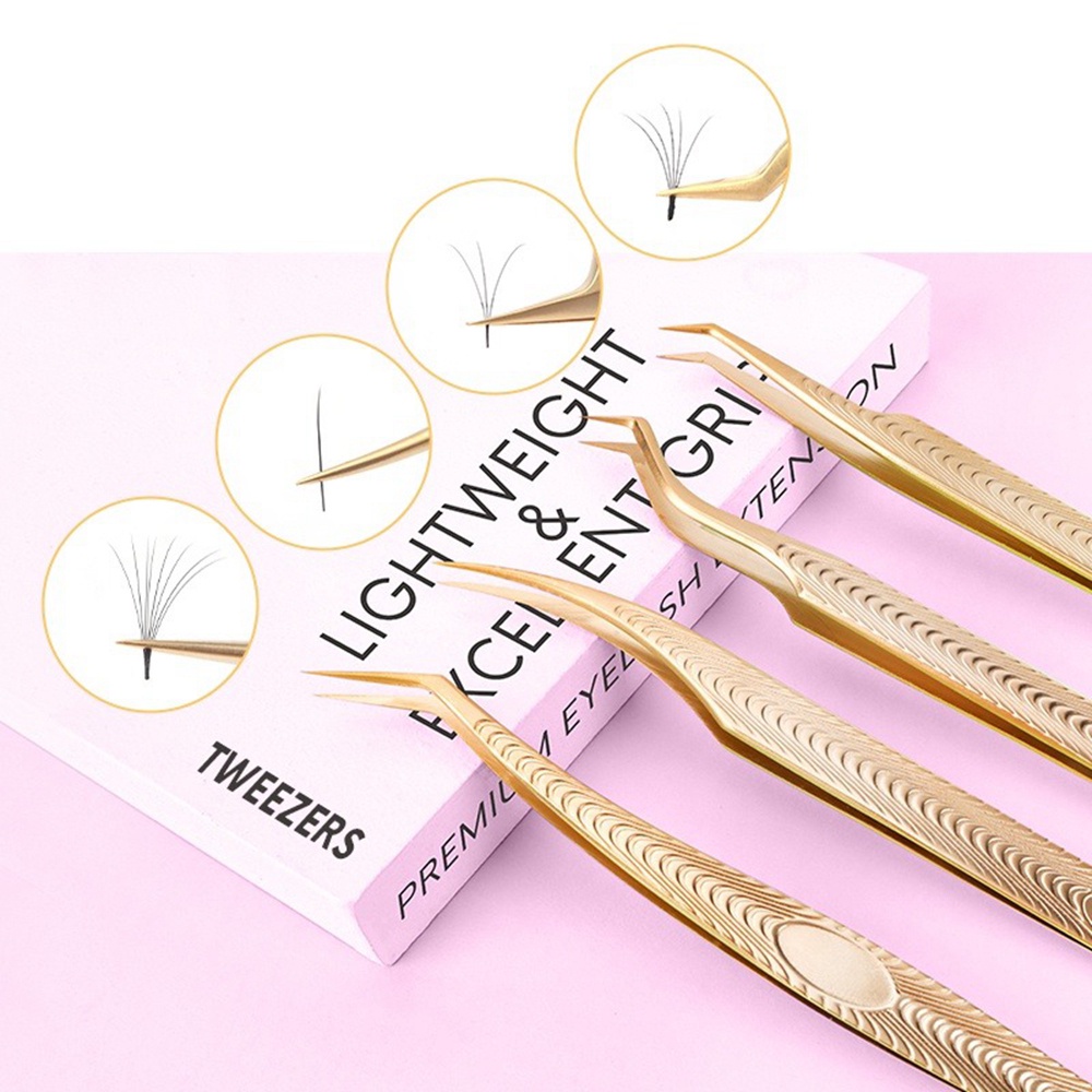 Nhíp Gắp Lông Mi Giả Cong Dài Bằng Thép Không Gỉ