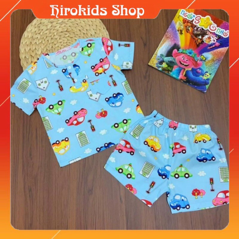 Đồ bộ Pijama Kate mặc nhà bé trai tay ngắn quần đùi nhiều họa tiết đẹp (12-32kg)