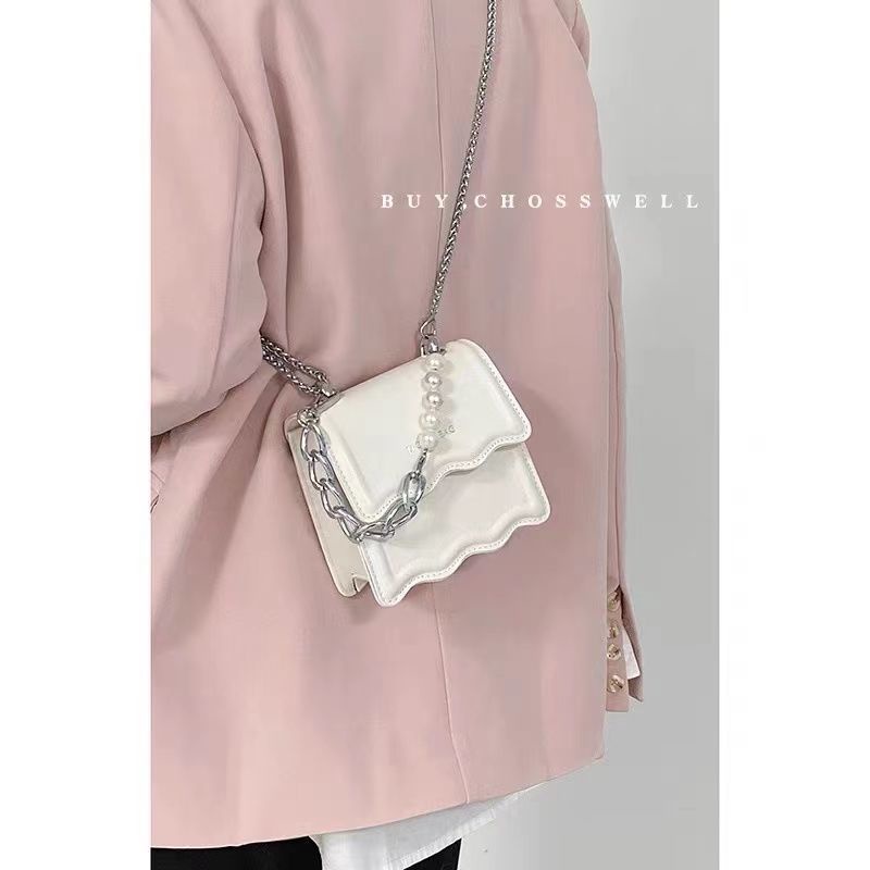 Túi Đeo Chéo Hình Vuông Cỡ Nhỏ Phối Dây Đeo Sợi Xích Thời Trang Mùa Hè 2022 Cho Nữ