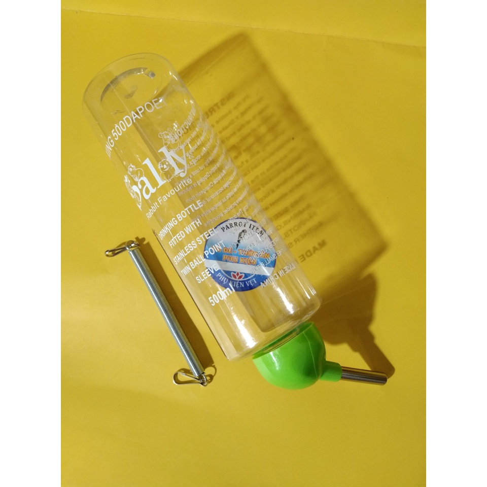 1 BÌNH BI 500ML GIÚP SẠCH SẼ CHO CHIM ,HAMSTER UỐNG NƯỚC